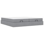vidaXL Cadre de lit avec stockage Gris clair 200 x 200 cm tissu
