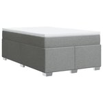 vidaXL Sommier à lattes de lit et matelas gris clair 120x190 cm tissu