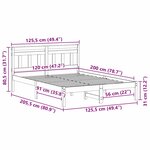 vidaXL Cadre de lit avec tête de lit Marron Bois massif en pin