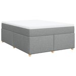 vidaXL Sommier à lattes de lit avec matelas Gris clair 140x190cm Tissu