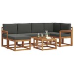 vidaXL Ensemble de canapés d'extérieur 7 Pièces Naturel et Anthracite