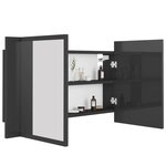 vidaXL Armoire à miroir de bain à LED Gris brillant Acrylique