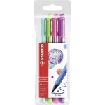Pochette de 4 stylos feutres pointmax pointe moyenne 0 8 mm coloris fun x 5 stabilo