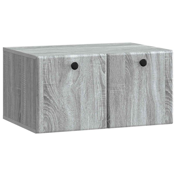 vidaXL Meuble TV mural 59 5 x 41 x 30 cm Sonoma gris Bois d'ingénierie