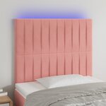 vidaXL Tête de lit à LED Rose 80x5x118/128 cm Velours