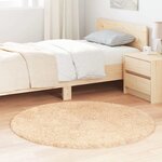 vidaXL Tapis shaggy à poils longs NAVARRA beige 120x120 cm polyester