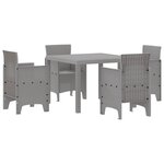 vidaXL Ensemble de salle à manger pour jardin 5 Pièces Gris clair