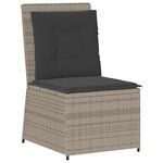 vidaXL Canapé de jardin avec coussin Gris clair Poly rotin