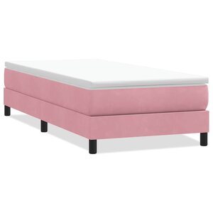 vidaXL Sommier à lattes de lit sans matelas rose 100x220 cm velours