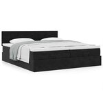 VidaXL Cadre de lit ottoman avec matelas noir 200x200cm velours