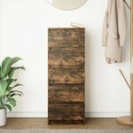 vidaXL Buffet avec tiroirs chêne fumé 37 5x35x99 cm bois d'ingénierie