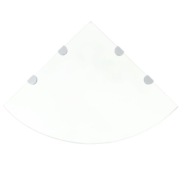 vidaXL Étagères d'angle 2 Pièces et supports Verre Transparent 45x45 cm