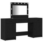 vidaXL Table de Toilette 3 Pièces Noir 40 x 41 x 75 cm Bois d'ingénierie