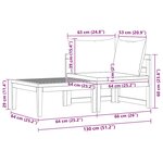 vidaXL Salon de jardin 2 Pièces avec coussins blanc crème Bois d'acacia