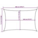 vidaXL Parasol en PEHD rectangulaire 4 x 6 m Beige