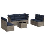 vidaXL Salon de jardin 8 Pièces avec coussins gris résine tressée