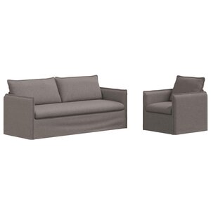 vidaXL Ensemble de Canapés 2 pc Taupe Tissu
