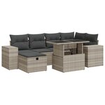 vidaXL Salon de jardin 8 Pièces avec coussins gris clair résine tressée
