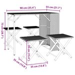 vidaXL Ensemble à manger de jardin 5 Pièces pliable gris clair poly rotin