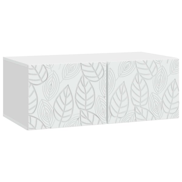 vidaXL Meuble TV mural 59 5 x 41 x 30 cm Blanc Bois d'ingénierie
