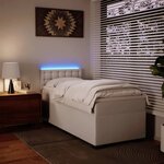 vidaXL Sommier à lattes de lit avec matelas Blanc 100x200cm Similicuir