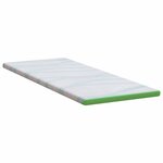 vidaXL Coussins de Matelas Blanc et vert 70 x 200 cm