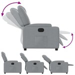 vidaXL Fauteuil inclinable électrique Gris clair Tissu