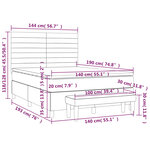 vidaXL Sommier à lattes de lit avec matelas Crème 140x190 cm Tissu