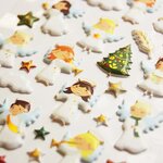 Stickers mousse 3d - anges de noël