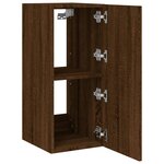 vidaXL Meuble TV mural avec lumières LED chêne marron 30 5x35x70 cm