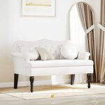 vidaXL Banc Chesterfield Blanc 120 5 x 65 x 75 cm Cuir synthétique