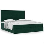 vidaXL Cadre de lit ottoman avec matelas vert foncé 200x200 cm velours
