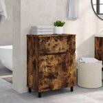 vidaXL Unité de vanité de salle de bain Chêne fumé 60 x 35 x 80 cm