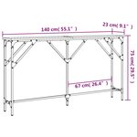 vidaXL Table console chêne sonoma 140x23x75 cm bois d'ingénierie
