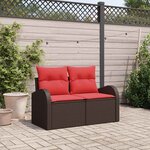 vidaXL Canapé de jardin Marron 124 x 62 x 85cm polyrotin