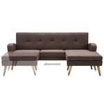 vidaXL Canapé en forme de L revêtement en tissu 186x136x79 cm marron
