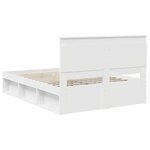 vidaXL Cadre de lit avec tête de lit Blanc 140 x 190 cm Pin massif