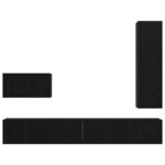 vidaXL Ensemble meuble TV 4 Pièces Chêne noir Bois d'ingénierie