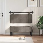 vidaXL Tête de lit suspendue Avec lumière LED Gris PU antique