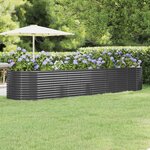 vidaXL Lit surélevé de jardin Acier enduit de poudre Anthracite