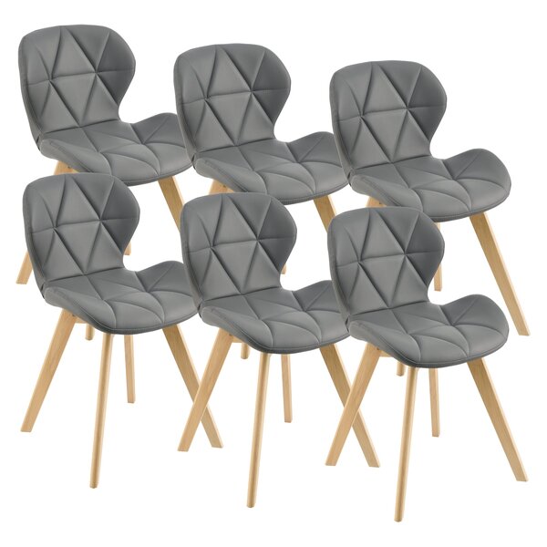 Lot de 6 chaises similicuir 81 x 57 x 49 cm gris 03_0006792
