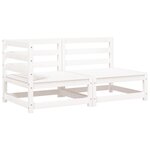 vidaXL Canapé de jardin et coussins 2 places blanc bois de pin massif