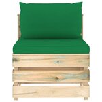 Vidaxl salon de jardin 6 pièces avec coussins bois imprégné de vert