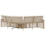 vidaXL Canapé de jardin et coussins et repose-pied en forme de L rotin