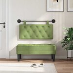 vidaXL Tête de lit suspendue Avec lumière LED Vert clair Velours