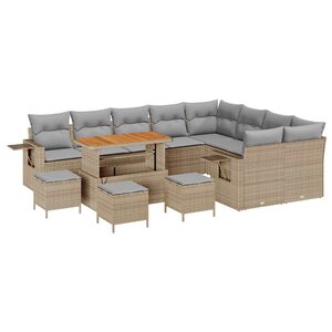 vidaXL Ensemble de canapé de jardin 13 Pièces Beige et Gris clair