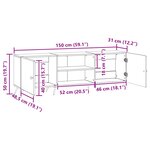 vidaXL Meuble TV 150 x 31 x 50 cm Sonoma gris Bois d'ingénierie