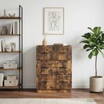 vidaXL Armoire à tiroirs Chêne fumé 66 x 34 5 x 87 cm