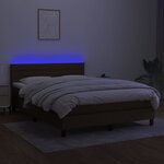 vidaXL Sommier à lattes de lit matelas et LED Marron foncé 140x190 cm