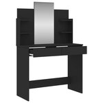vidaXL Coiffeuse avec miroir noir 96x39x142 cm
